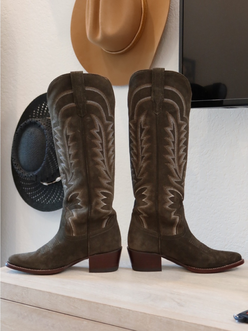 Tecovas Abby Tall Western Boot in Olive Green - Picture 9 of 10